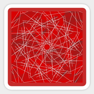 Red grunge geometric design Sticker